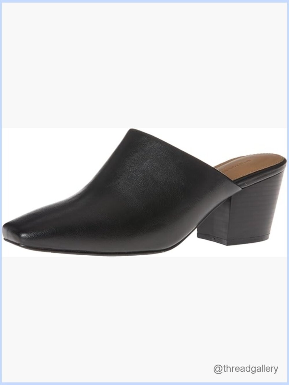 Women's Square Toe Slip On Heeled Mules with Memory Foam Insole, Non Slip Sole
